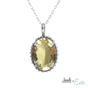 Milgrain Pendant with Genuine Gemstone & 16" Chain